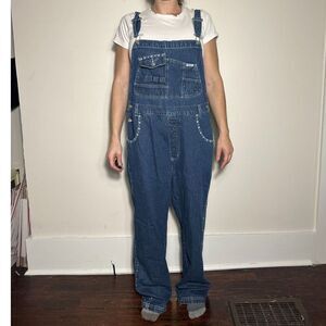 Revolt Denim Overalls with Floral Details Size 18